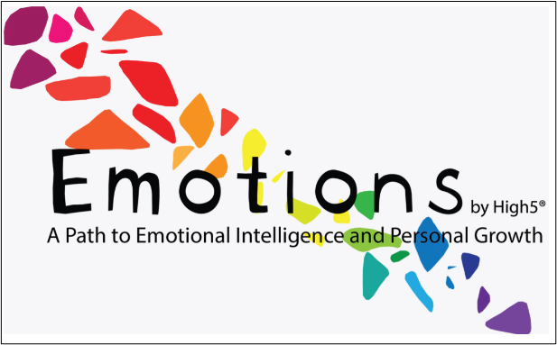 A set of 57 double-sided emotion flashcards and 4 color-coded Mood Meter cards, neatly arranged in a durable box.