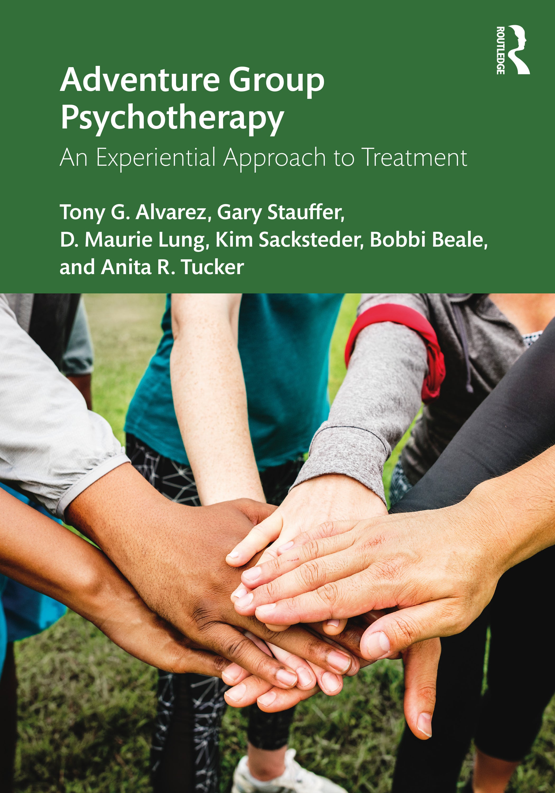 Cover of Adventure Group Psychotherapy: An Experiential Approach to Treatment, featuring imagery that evokes group adventure and therapeutic engagement.