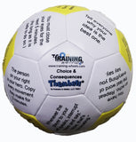Choice & Consequences Thumball with multiple panels featuring creative consequences for team building and group activities