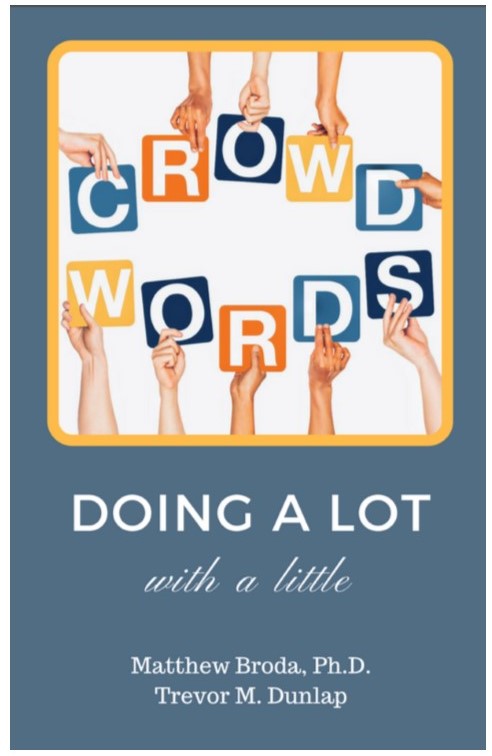 Cover of Crowd Words by Matthew Broda and Trevor Dunlap, featuring an alphabet deck and group activity illustrations.