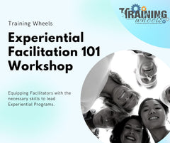 Facilitator leading an interactive training session with a group, using experiential activities and team-building tools.