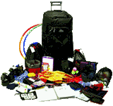 Challenger Kit with activity bags, props, facilitator field guide, and wheeled duffel for advanced team building and problem-solving activities