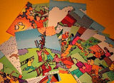 A colorful array of cartoon-style cards depicting various workplace emotions and scenarios, arranged for group use.
