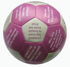 Conflict Resolution Thumball with 32 panels featuring peer mediation and conflict resolution questions for group or individual use